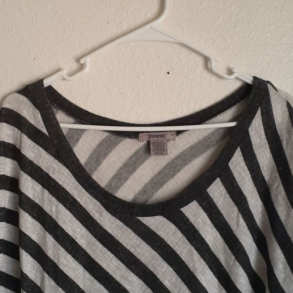 TIMING S KNIT BAT WING S TOP black and cream - Picture 5 of 10